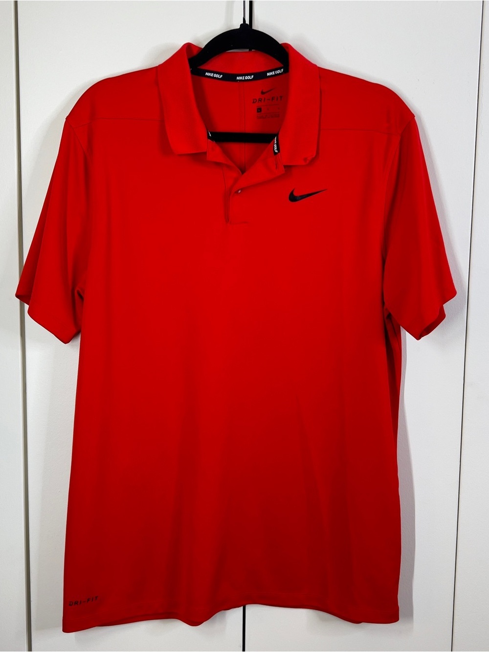 NIKE Men’s Large Red and Black Short Sleeve Polo Shirt